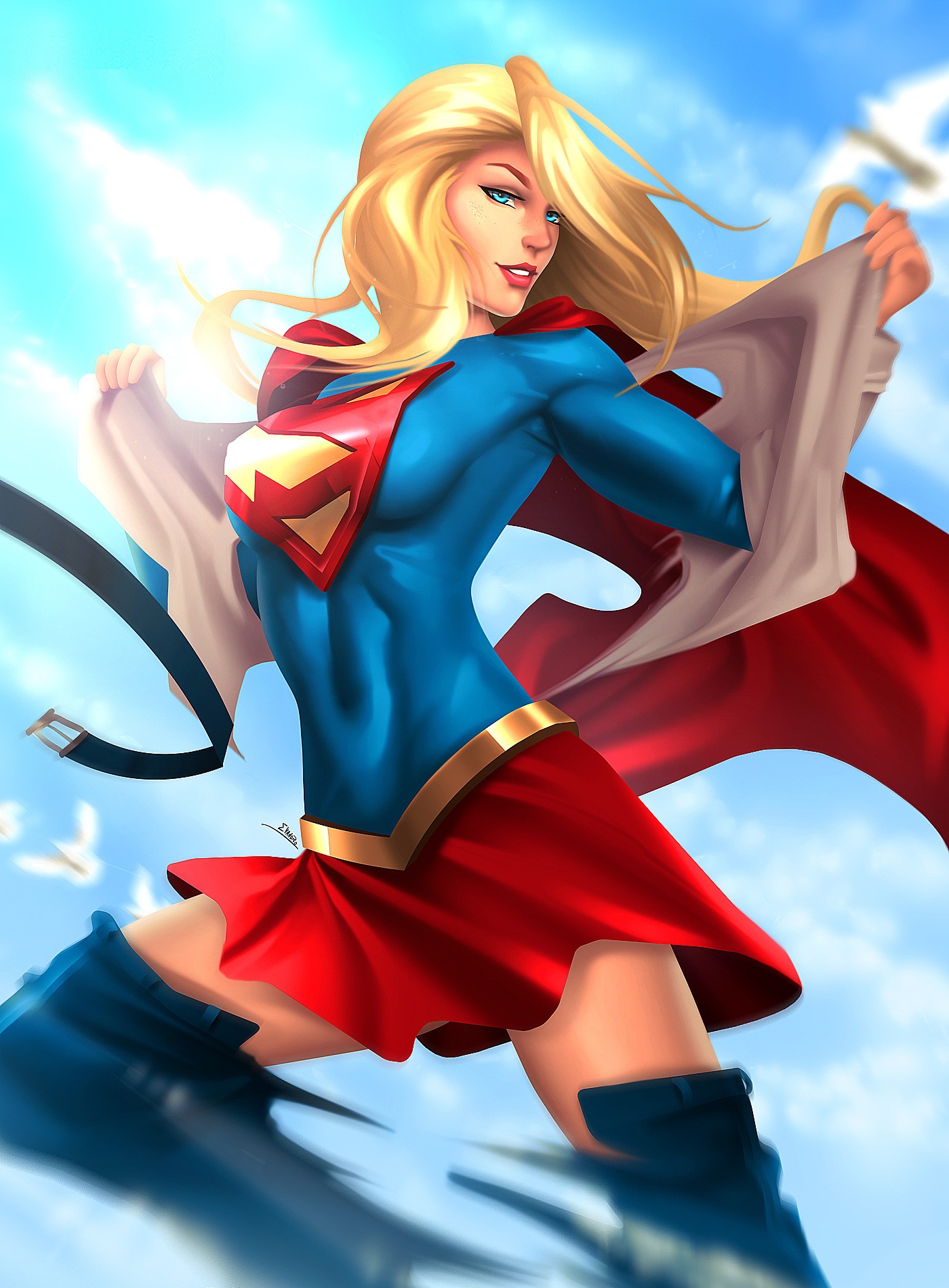 Supergirl art - remove freckles - evandro-menezes-supergirl. 